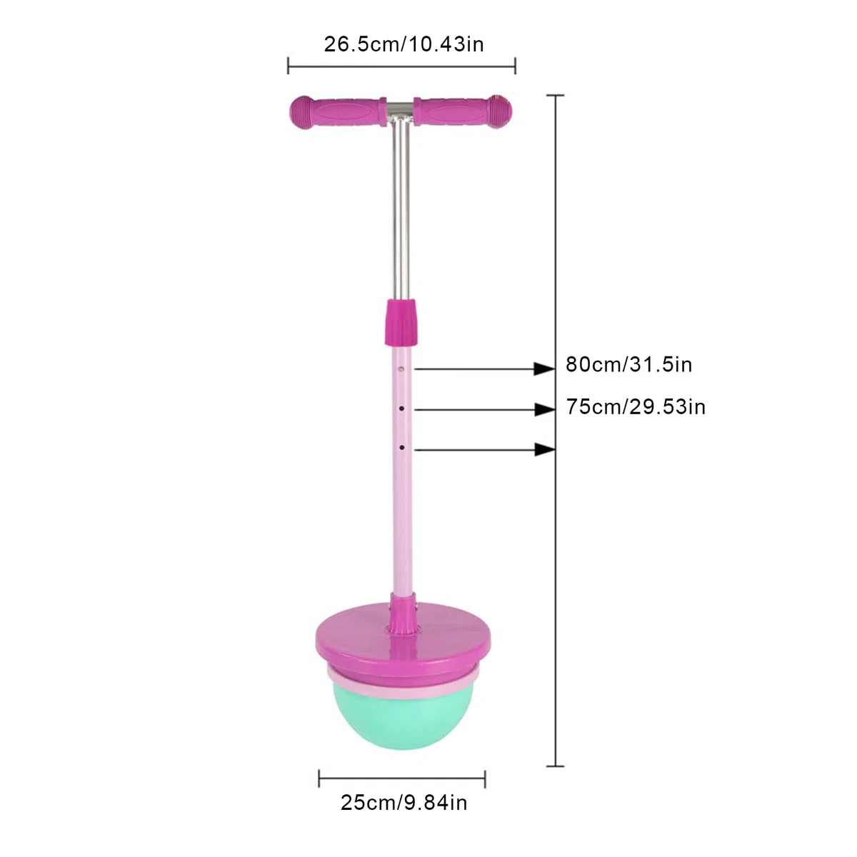 Kinder-Pogo-Stick mit Verstellbarer Höhe for Kinder 5-8 Jahre, Balance-Board, Pump-Grip, sicheres aktives Spielen for Jungen & Mädchen