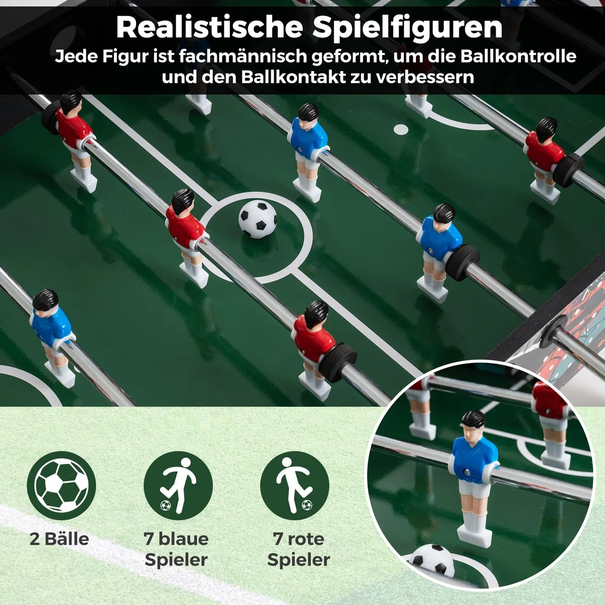 COSTWAY 2 in 1 Tischkicker mit abnehmbarer Tischplatte, Kickertisch mit 2 Bällen, 14 Spieler & Anzeigetafel, Tischfussball für Kinder & Erwachsene, Tischfußball für Zuhause, Büro & Bar, 86 x 51 x 69cm