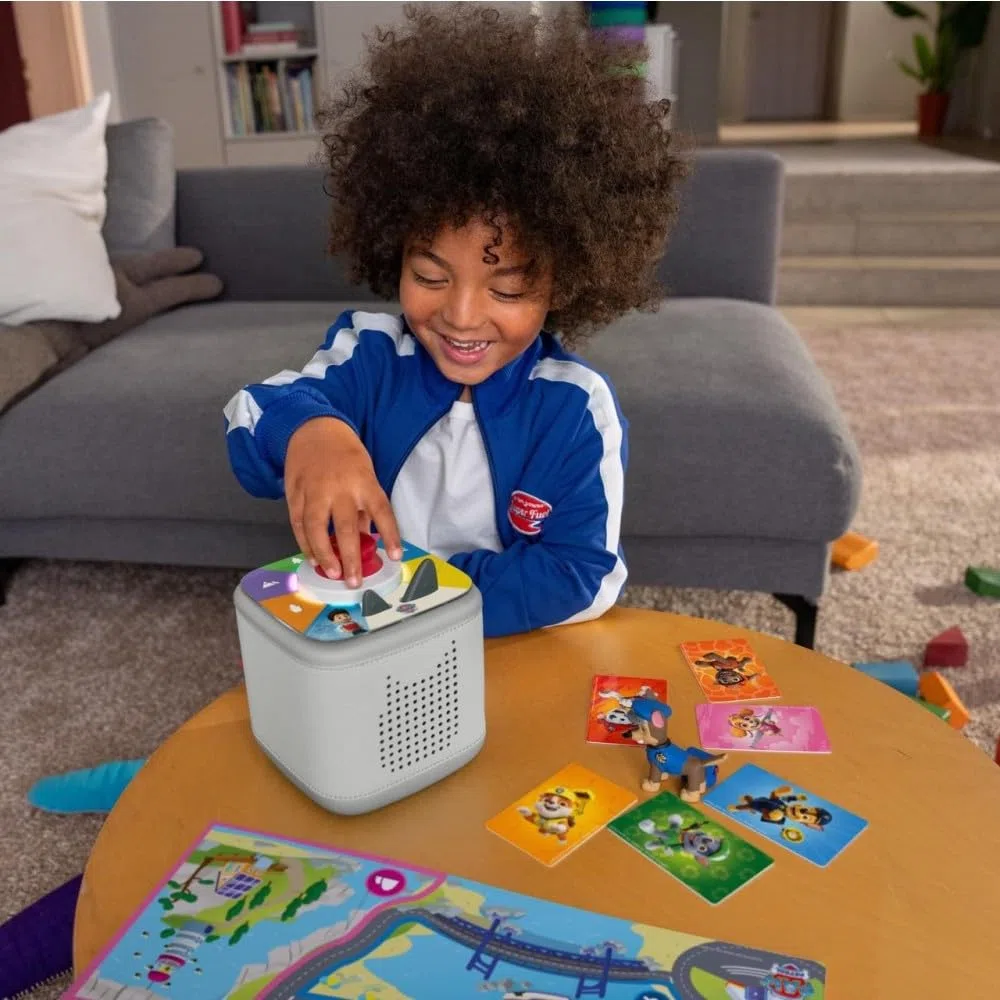 tonies Toniebox 2 Tonieplay Bundle Incl. 1 Tonieplay Spiel + Controller: Paw Patrol, Mondgrau, Audioplayer für Hörbücher, Lieder, Einschlafen und Tonieplay für Kinder