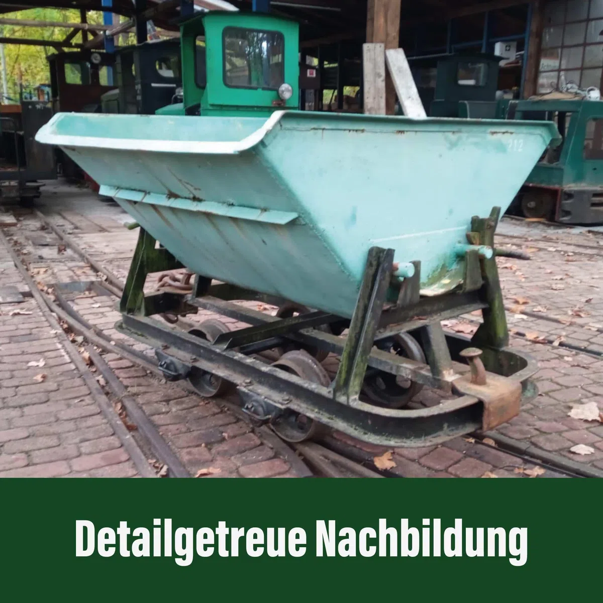 Kipplore mit Bremserbühne schwarz - Grubenhunt Feldbahnwagen - Selbstbauwagen/Bausatzwagen - Gartenbahn Spur G