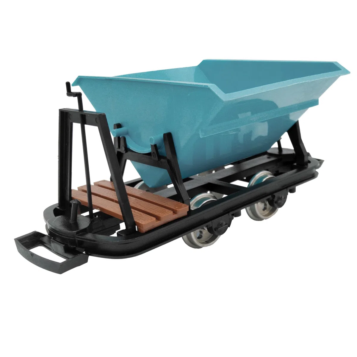 Kipplore mit Bremserbühne mintgrün - Grubenhunt Feldbahnwagen - Selbstbauwagen/Bausatzwagen - Gartenbahn Spur G