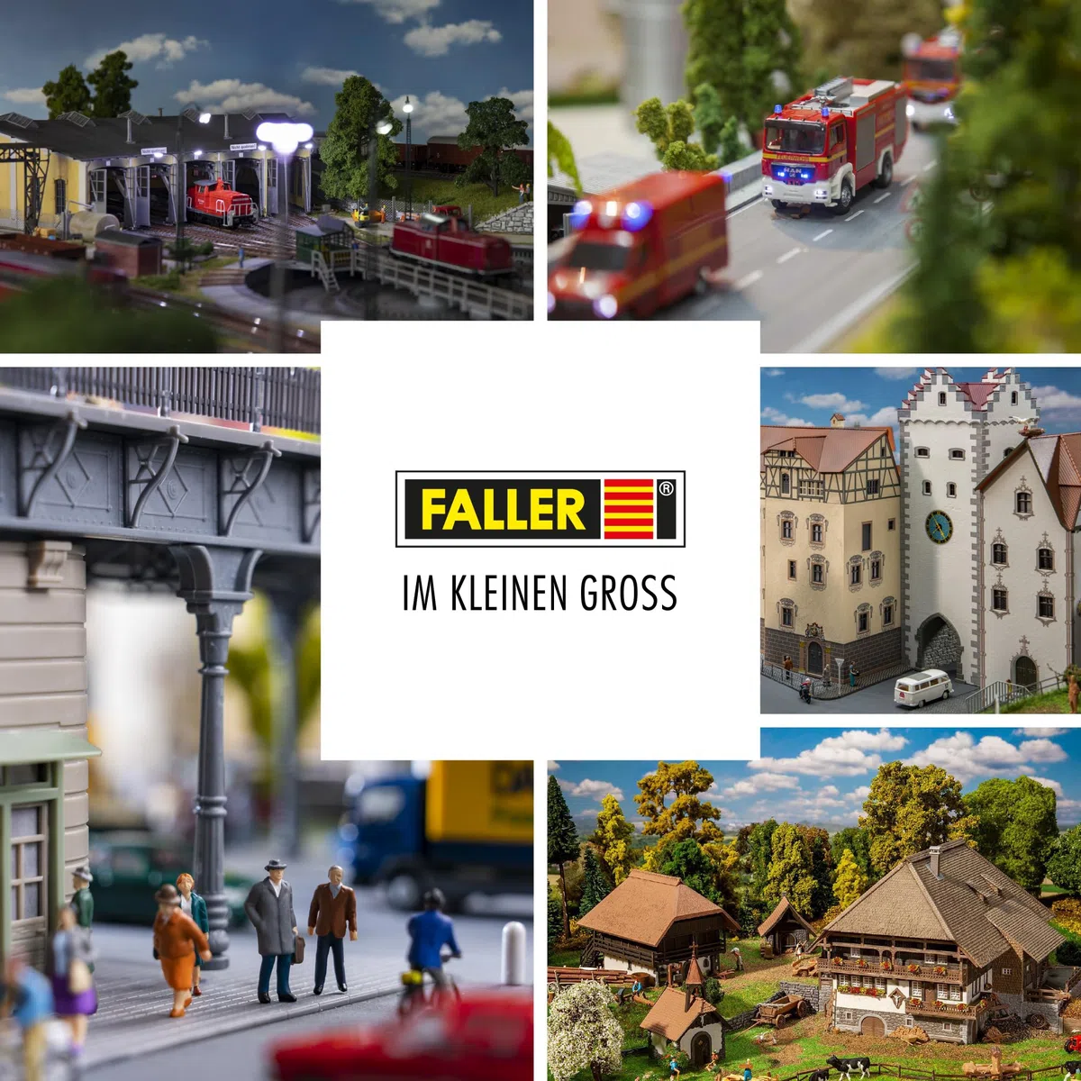 Faller 2 Stadthäuser Beethovenstraße Modellbausatz mit 582 Einzelteilen 202x118x200 mm I Modelleisenbahn Zubehör H0 I Modelleisenbahn H0 Stadthäuser