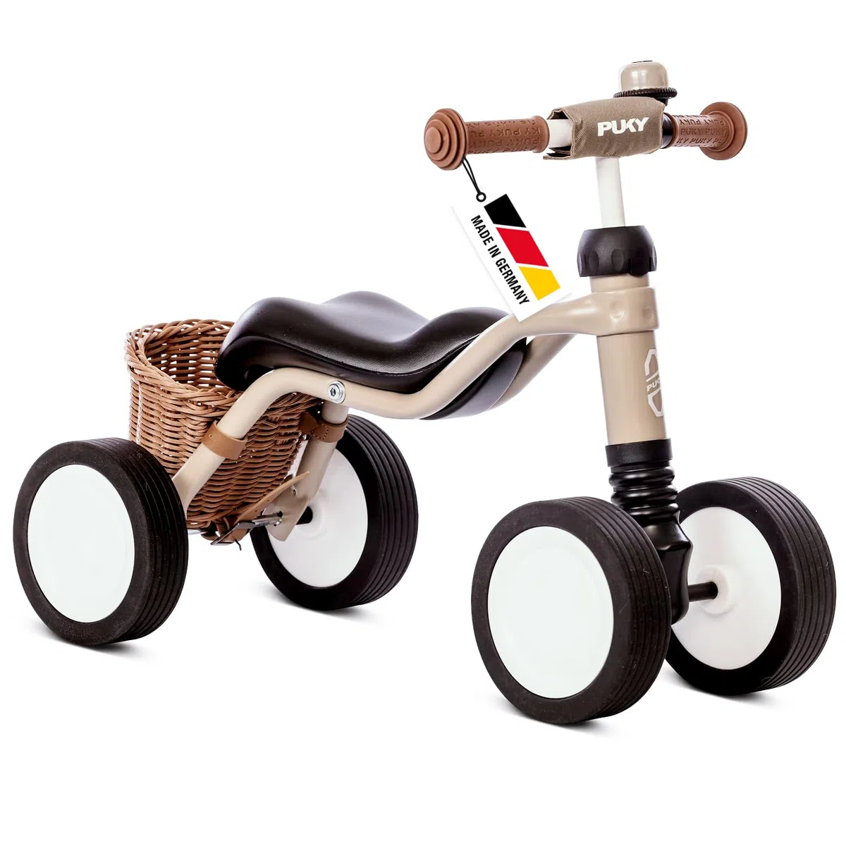 PUKY WUTSCH Bundle | Sicheres Laufrad | Für Kleinkinder ab 1,5 Jahren | Rutschfahrzeug | Pendelachse | Mit Sicherheitslenkergriffen (Dusty Sand)