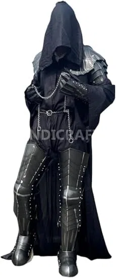 Dark Nazgul Beinpanzer, komplettes Set, Metall, Stahl, tragbar, Ritter, Beinschienen, Halloween, Cosplay, Horror, Fantasy, Rollenspiel-Outfit
