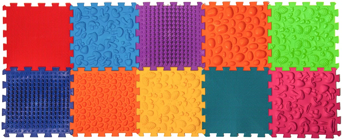 Orthopädische Sensorische Boden spielmatten für Kinder Puzzle Mix 10-TLG Prävention von Plattfüßen