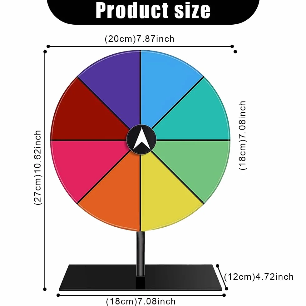 Glücksrad zum Drehen, 20cm 8 Slots Glücksrad Spielzeug, Spinning Prize Wheel, Für Party Karneval Messe Glücksrad Rouletterad