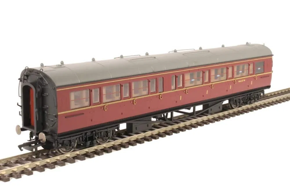 Hornby r4767 BR Collett Coach Korridor Composite rechts w6137 W Zug Modell Set, Maroon