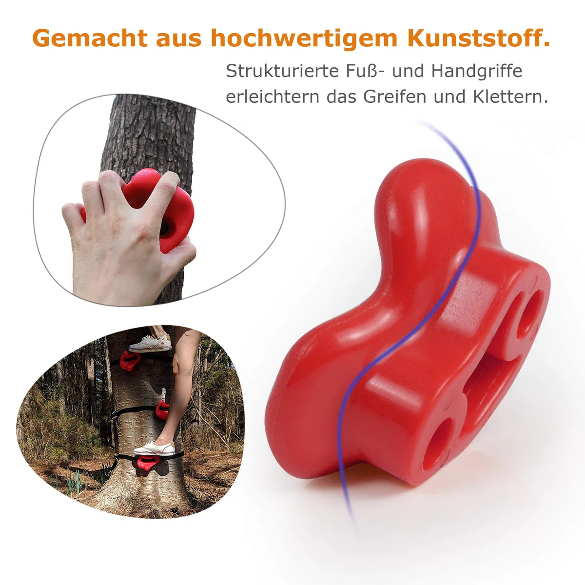 Baumklettergriffe Kinderklettersteine Baum Klettergriffe Set mit 6 Ratschengurte Ideal zum Klettern auf Rahmen Kletterhilfen für Kinder(15pcs)