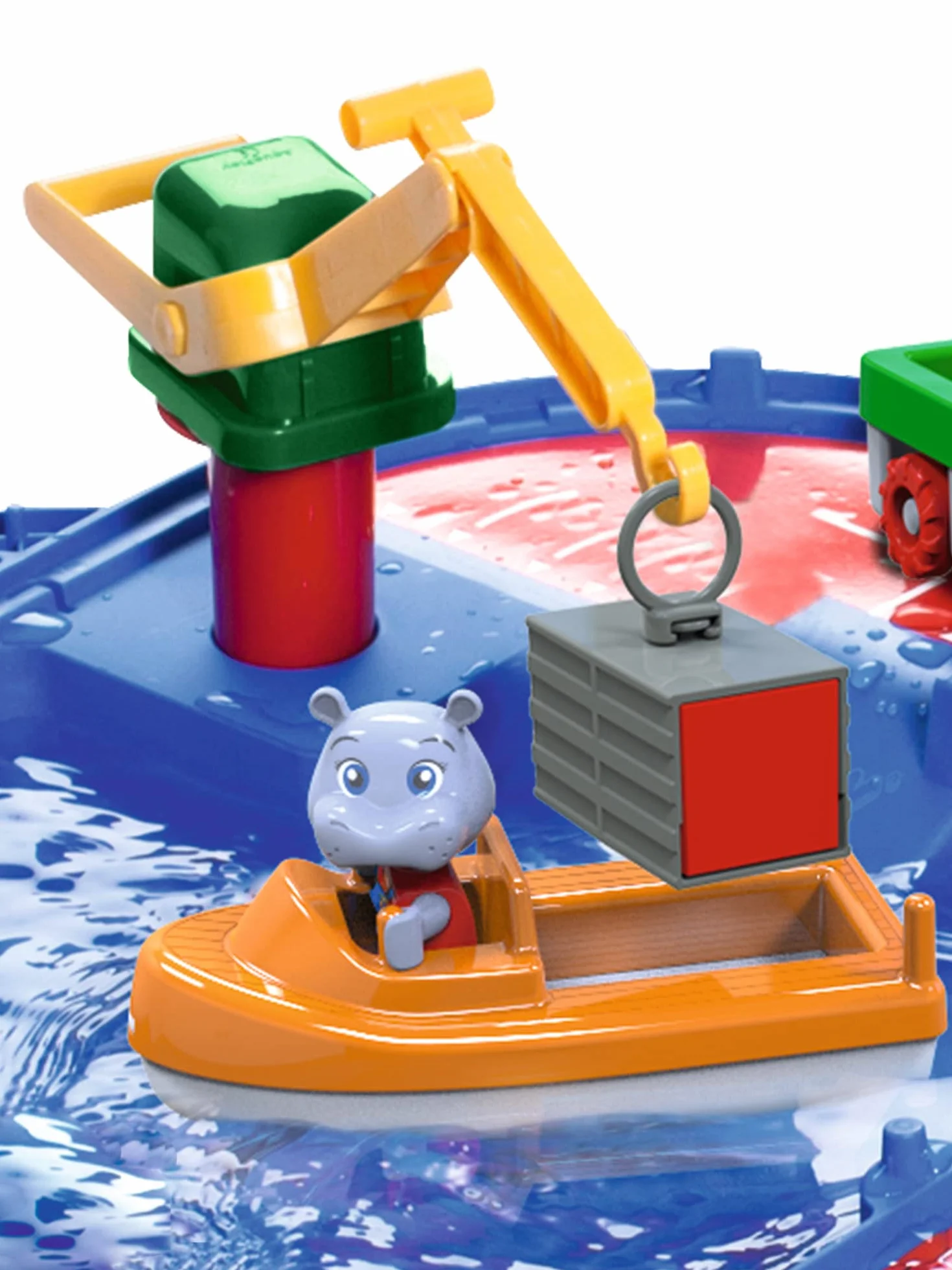 AquaPlay - Mega Lock Box - Wasserbahnset mit 5 Spielstationen und 62 Teilen, inklusive Amphibienauto, Containerboot, Fähre und 4 Spielfiguren, für Kinder ab 3 Jahren