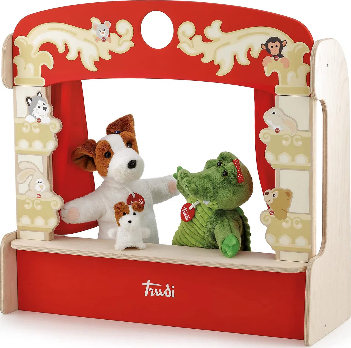 Trudi Tisch- Theater Puppentheater und tragbare Plüschpuppen. Kinderspiel. Geschichten erzählen und erschaffen | 58x56x21cm | Puppets | Modell 88014