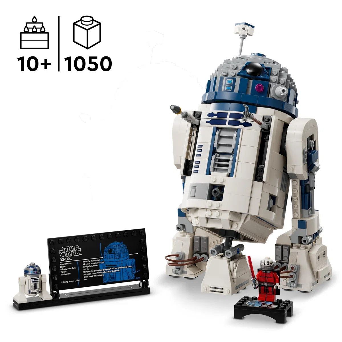 LEGO Star Wars 75379 R2-D2 Spielzeug – Spielfigur zum Ausstellen mit drehbarem Kopf, Periskop und Werkzeugen mit Darth Malak Minifigur – Geschenk für Jungs ab 10 Jahren und Erwachsene
