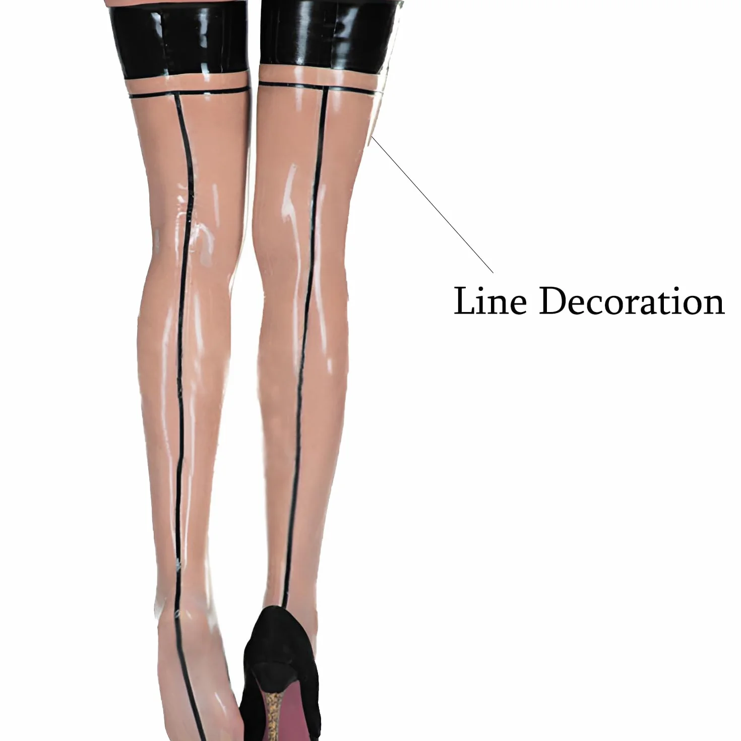 Latex Transparente strümpfe,Gummi Socken mit Schwarze Borte Handgefertigt,Latex Cosplay Mottoparty Club Accessoires
