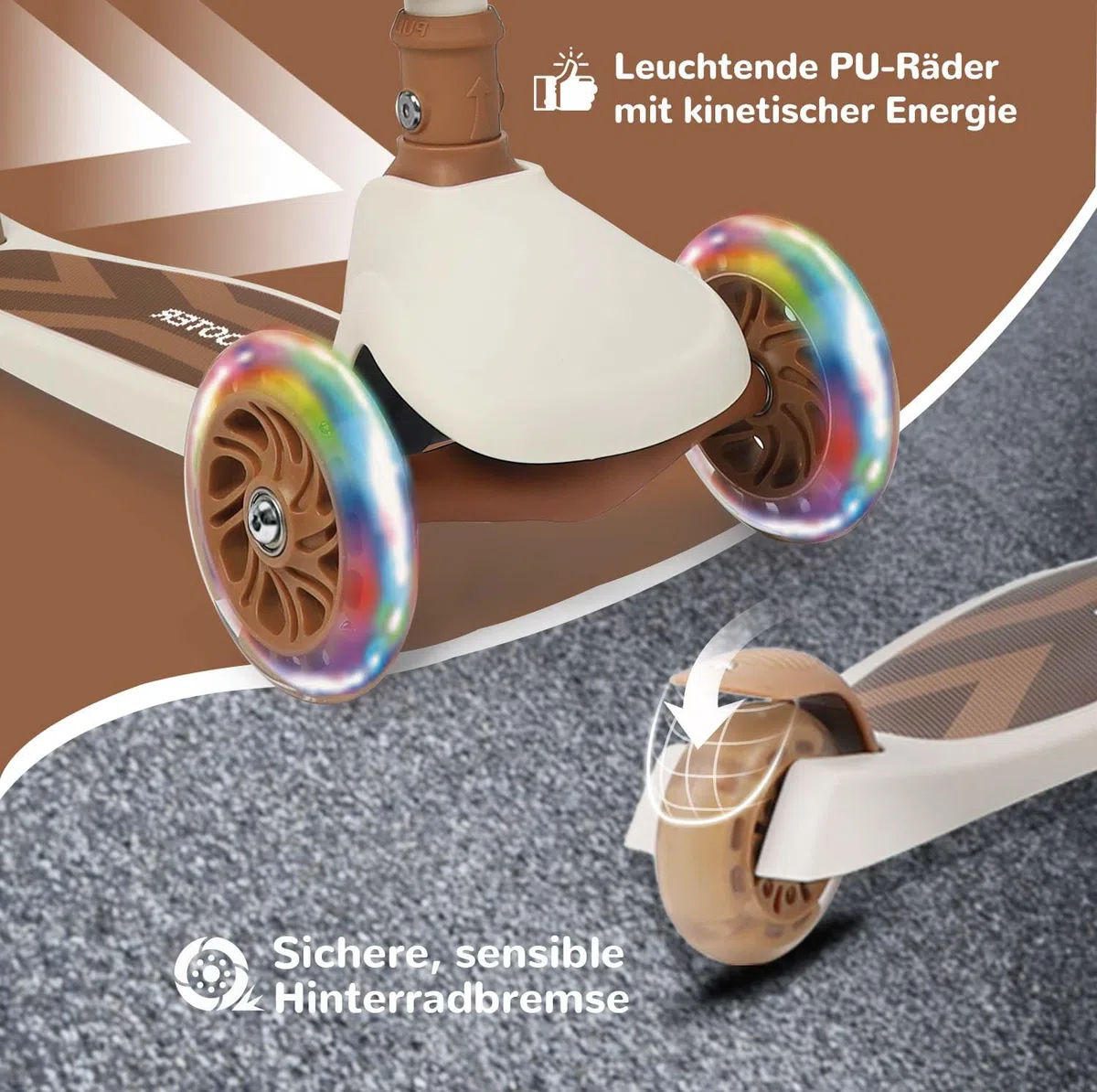 Stompa Roller Kinder 2 Jahre Scooter 2 in 1 Kinderroller ab 2 Jahre bis zu 50 kg mit Klappbar Sitz &LED Räder, Höhenverstellbarer, Faltbar Tretroller Dreirad Roller für Kleinkinder Jungen Mädchen