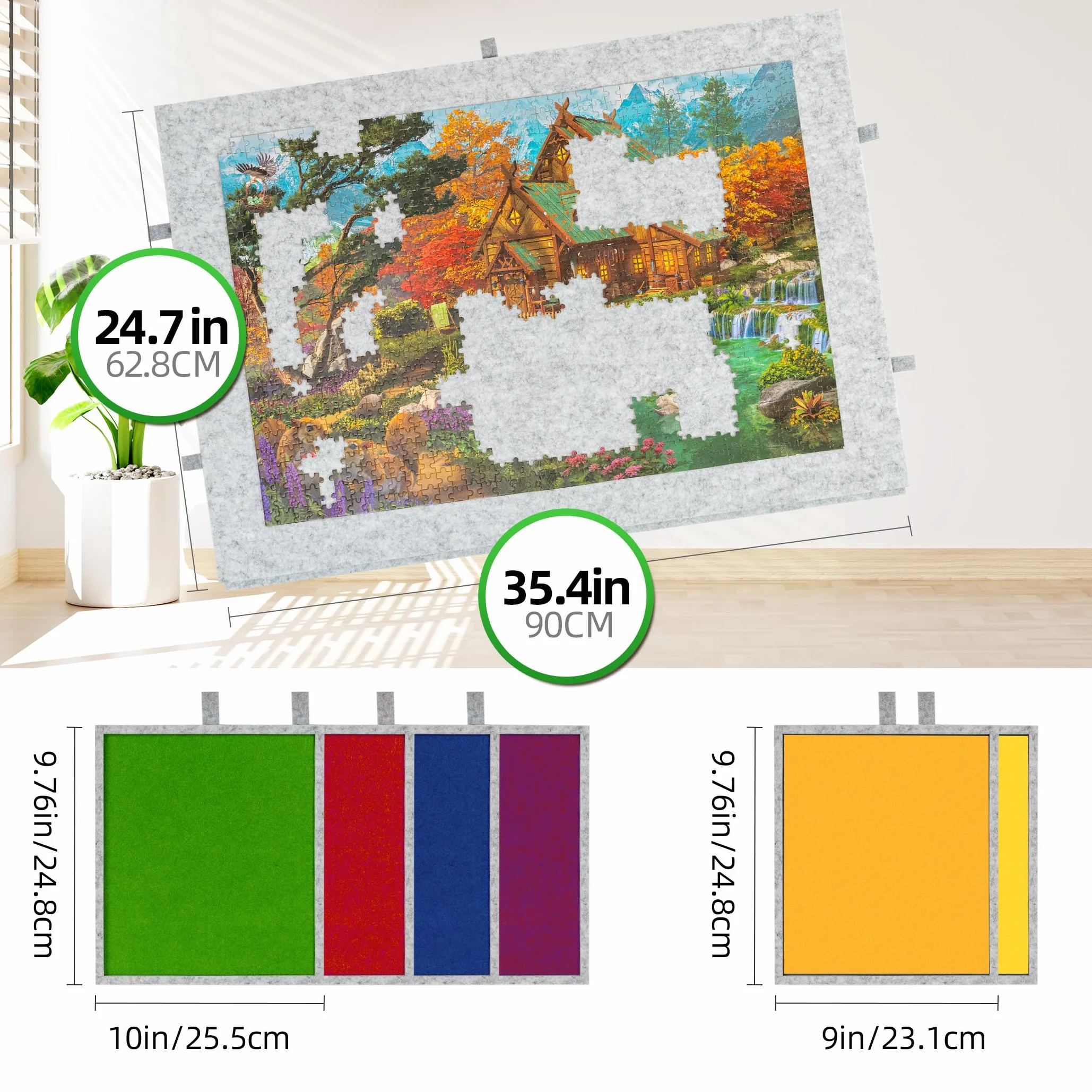 Lavievert 1500 Teile geneigtes Puzzlebrett mit 2-in-1 Design Ständer und Abdeckung und 6 Schubladen leichte Puzzle-Plattform, tragbarer Puzzletisch für Erwachsene mit Filz-Puzzle-Schutz - Hellgrau