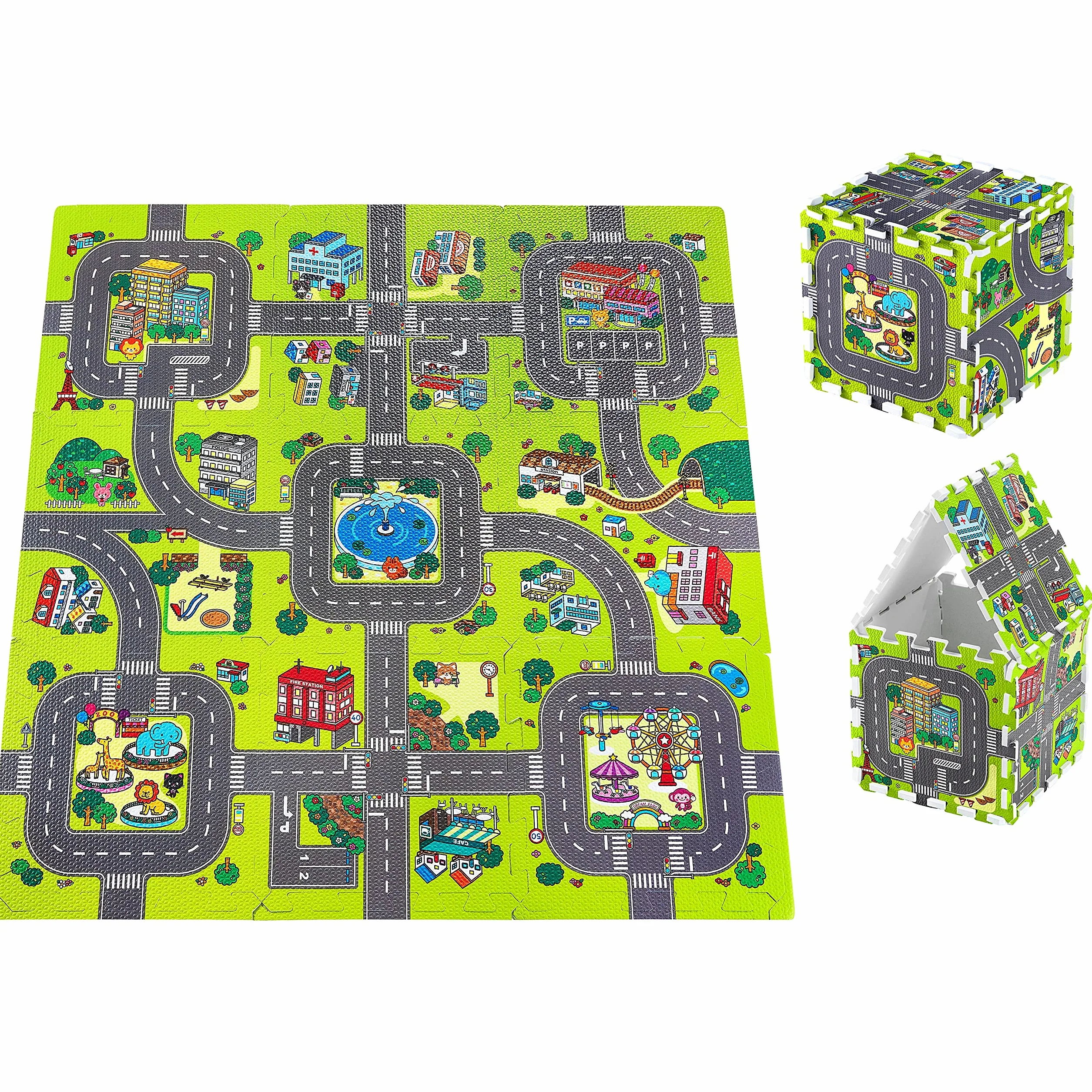 Moby-System Puzzlematte für Babys, 90 cm x 90 cm x 1 cm, Spielmatte, geruchlos, Matte große, Puzzle Matte für Jungen & Mädchen, Spielmatte schadstofffreie, geruchlose Krabbelmatte