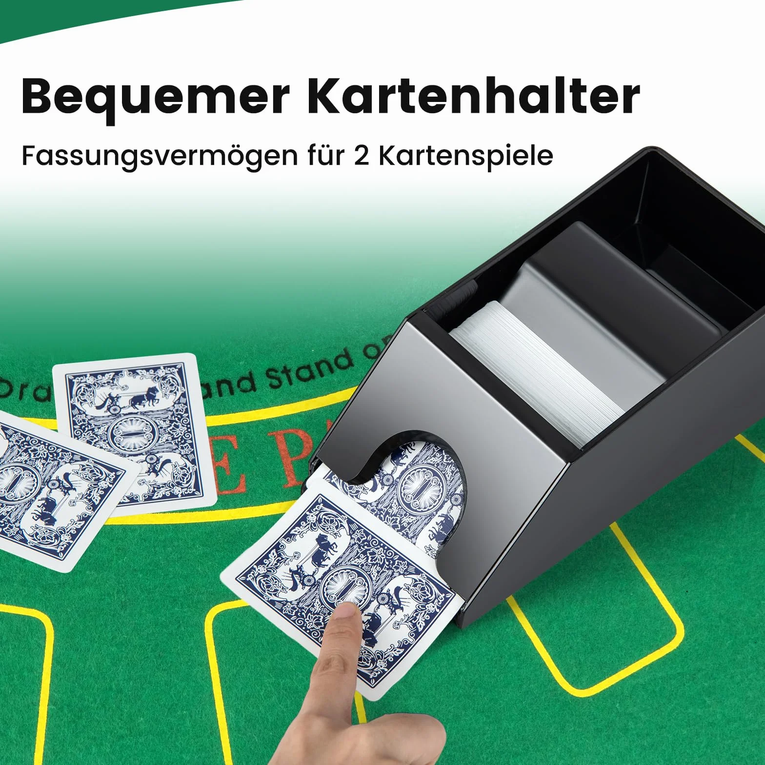 DREAMADE Pokerkoffer mit 300 Laser Poker Chips/ 2 Pokerkarten Set/Kartenmischer/Kartengeber/Spielmatte/ 5 Würfel/ 3 Dealer-Buttons, Poker Komplett Set Pokerset Profi Texas Hold'em (300 Chips)