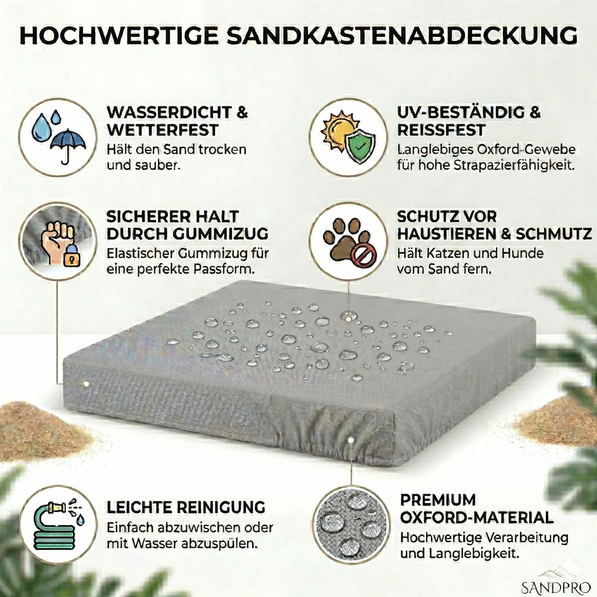 SunWood Sandkasten 100x100 cm Imprägniert Premium Sandbox mit Abdeckung Sitzbänken Deckel Plane Sandkiste Holz Kiefer Sandkastenvlies Amber-Imprägniert