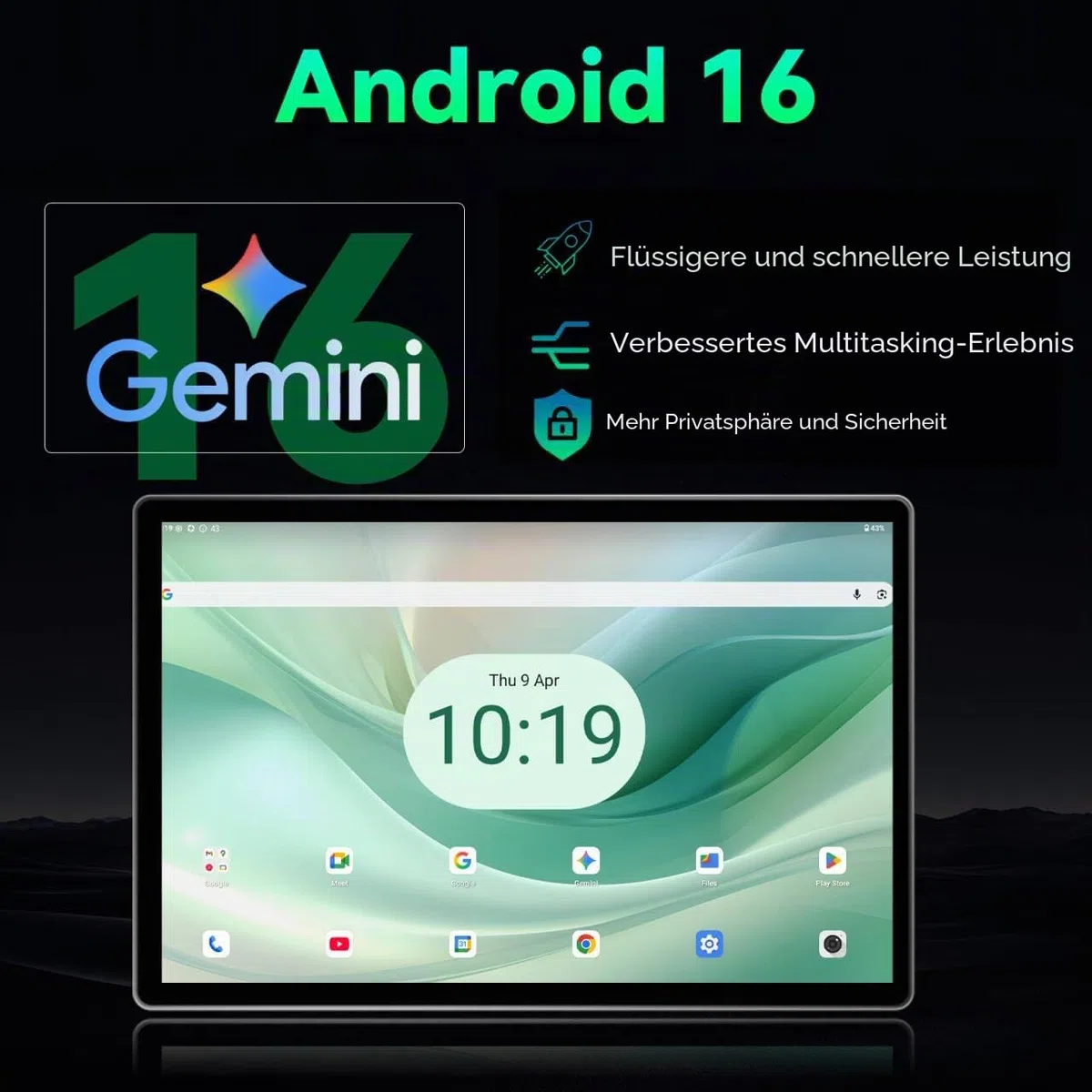 Crelander 10,1 Zoll Android 16 Tablet, 12GB+128GB Android Tablet, 5000mAh Akku, 1280x800 Touchscreen, Bluetooth/WiFi, Bundle mit Hülle, Tastatur, Maus & Stylus (Grau)