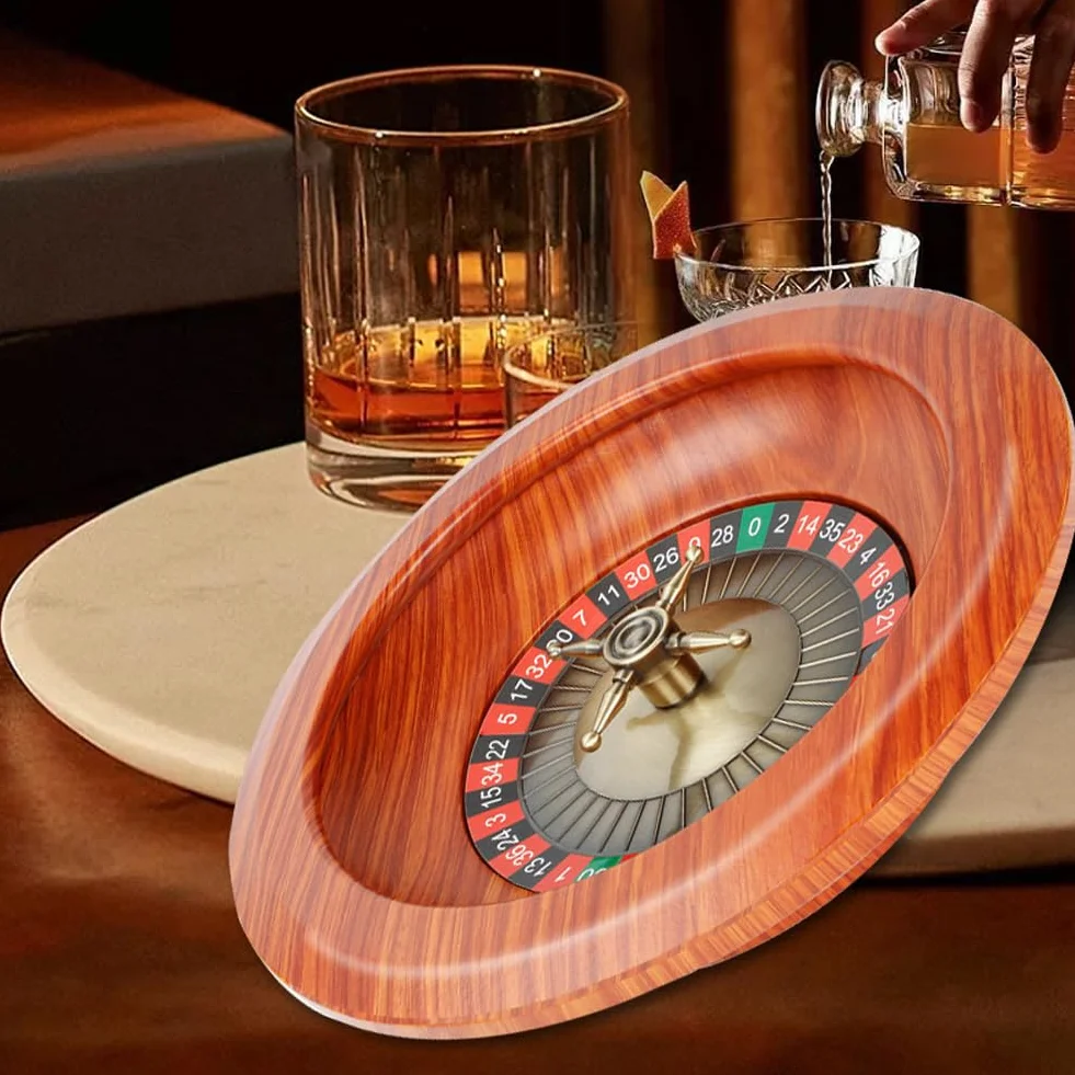 Russisches Holz-Roulette-Rad-spielset, Russisches Roulette-Rad-Set, Casino-spieltisch, Roulette-Casino-spielabend Unverzichtbar