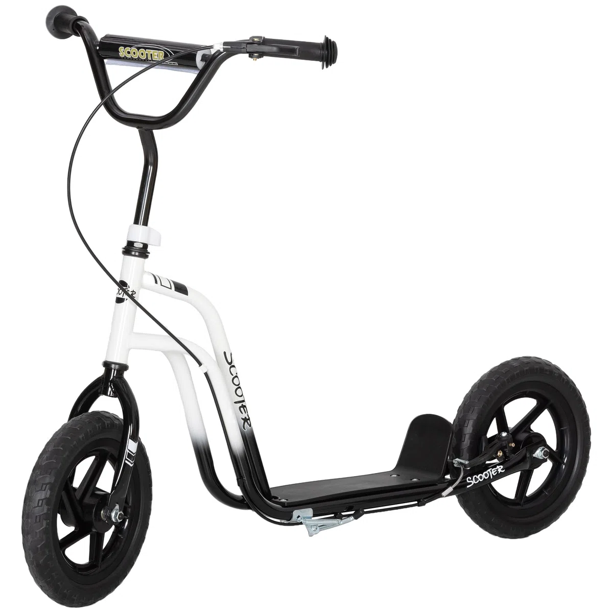 AIYAPLAY Kinderroller Scooter Tretroller Kickscooter mit verstellbarem Lenker, großen Rädern und Handbremse 12 Zoll Cityroller für 5-12 Jahren Jungen und Mädchen