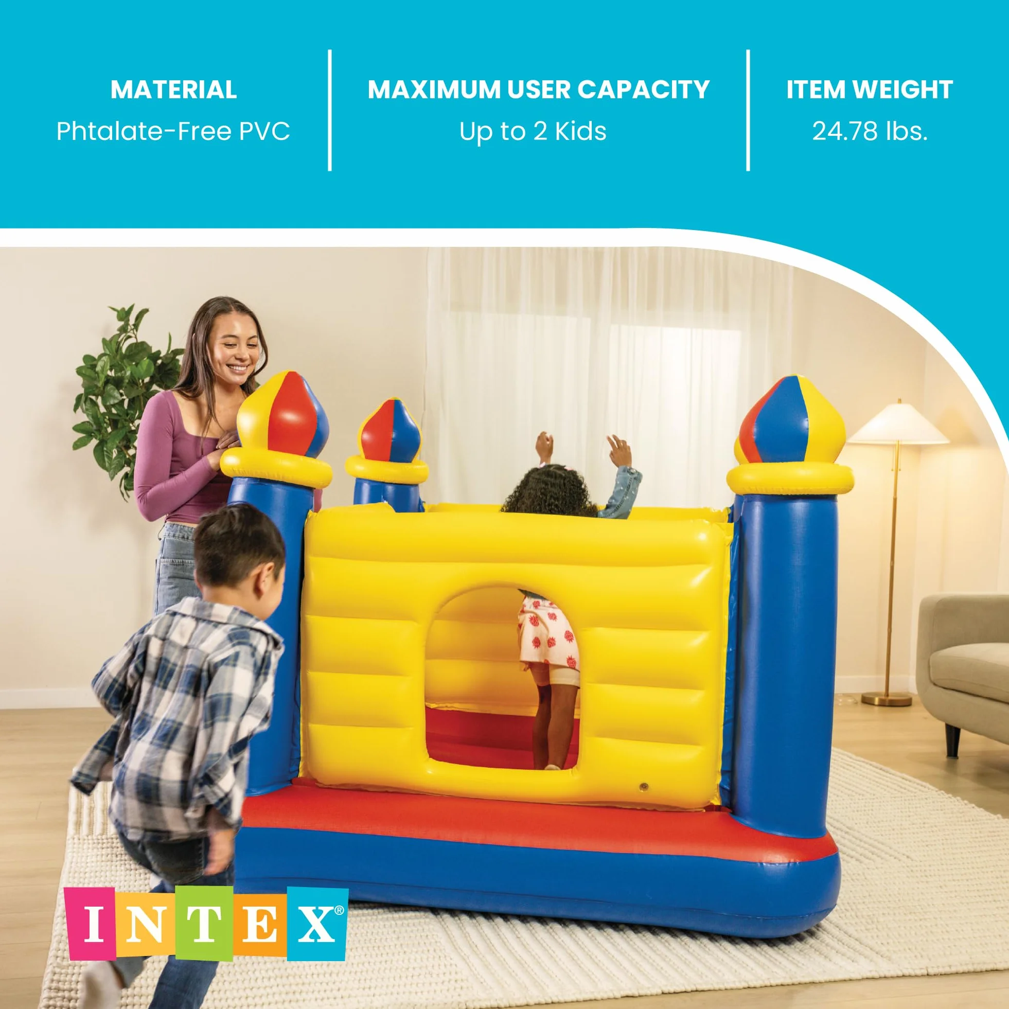 Intex 48259NP Jump-O-Lene Castle Bouncer - Aufblasbare Hüpfburg - 175 x 175 x 135 cm