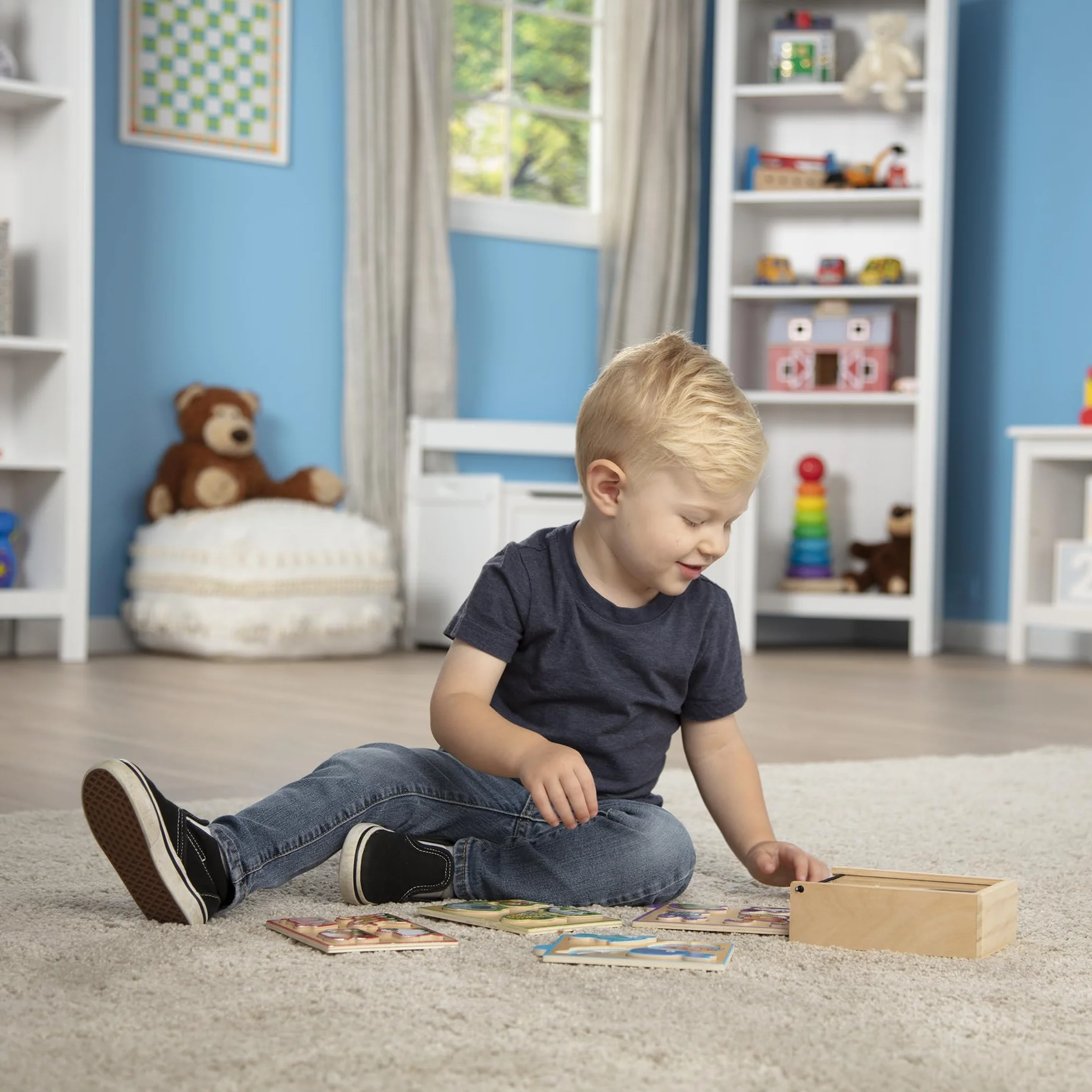 Melissa & Doug 4 Mini-Holzpuzzle - Tiere