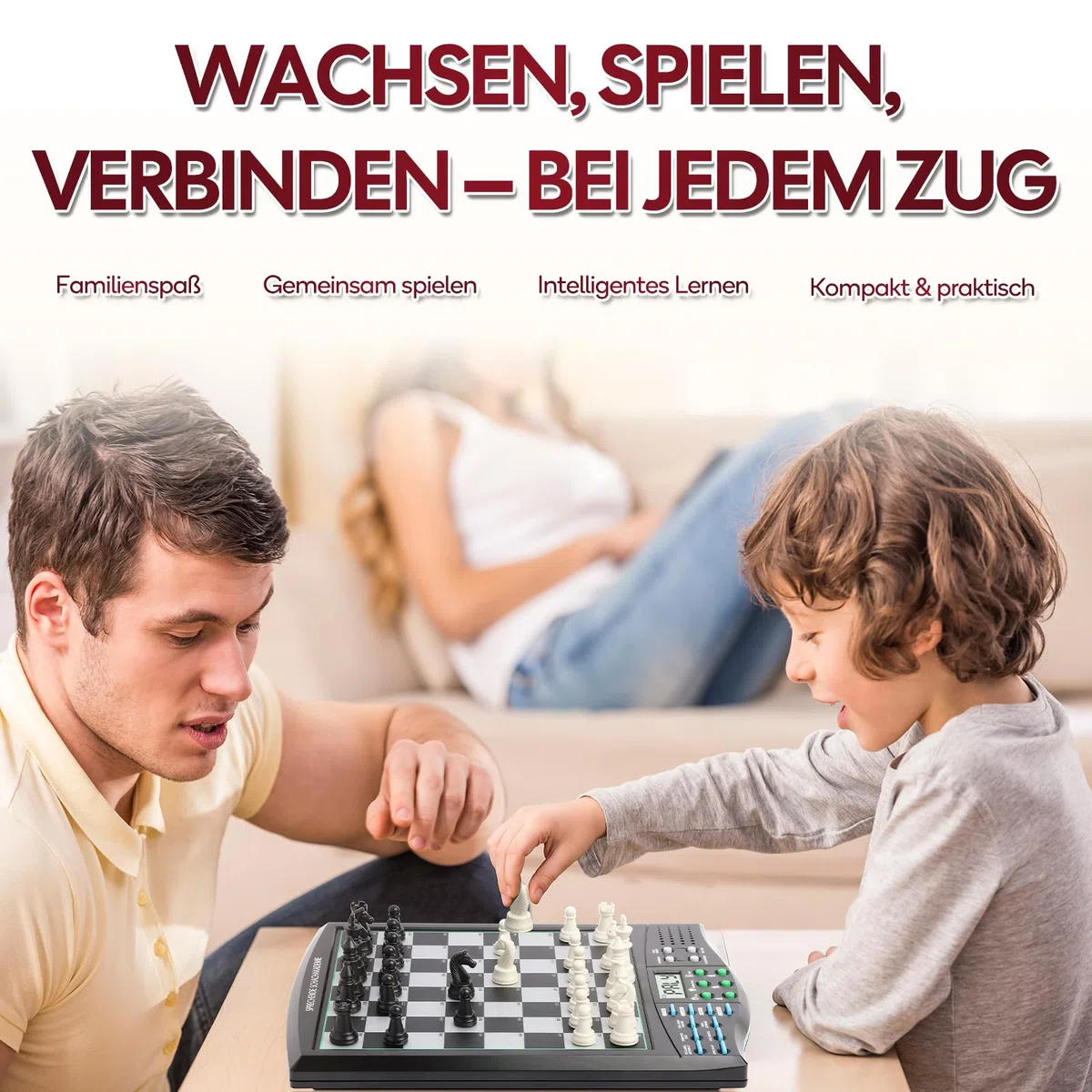 Elektronischer Schachcomputer mit Sprachtrainer & KI – Magnetisches Schachbrett mit Interaktivem Lernsystem – Für Anfänger, Fortgeschrittene, Kinder & Erwachsene (Deutsch)