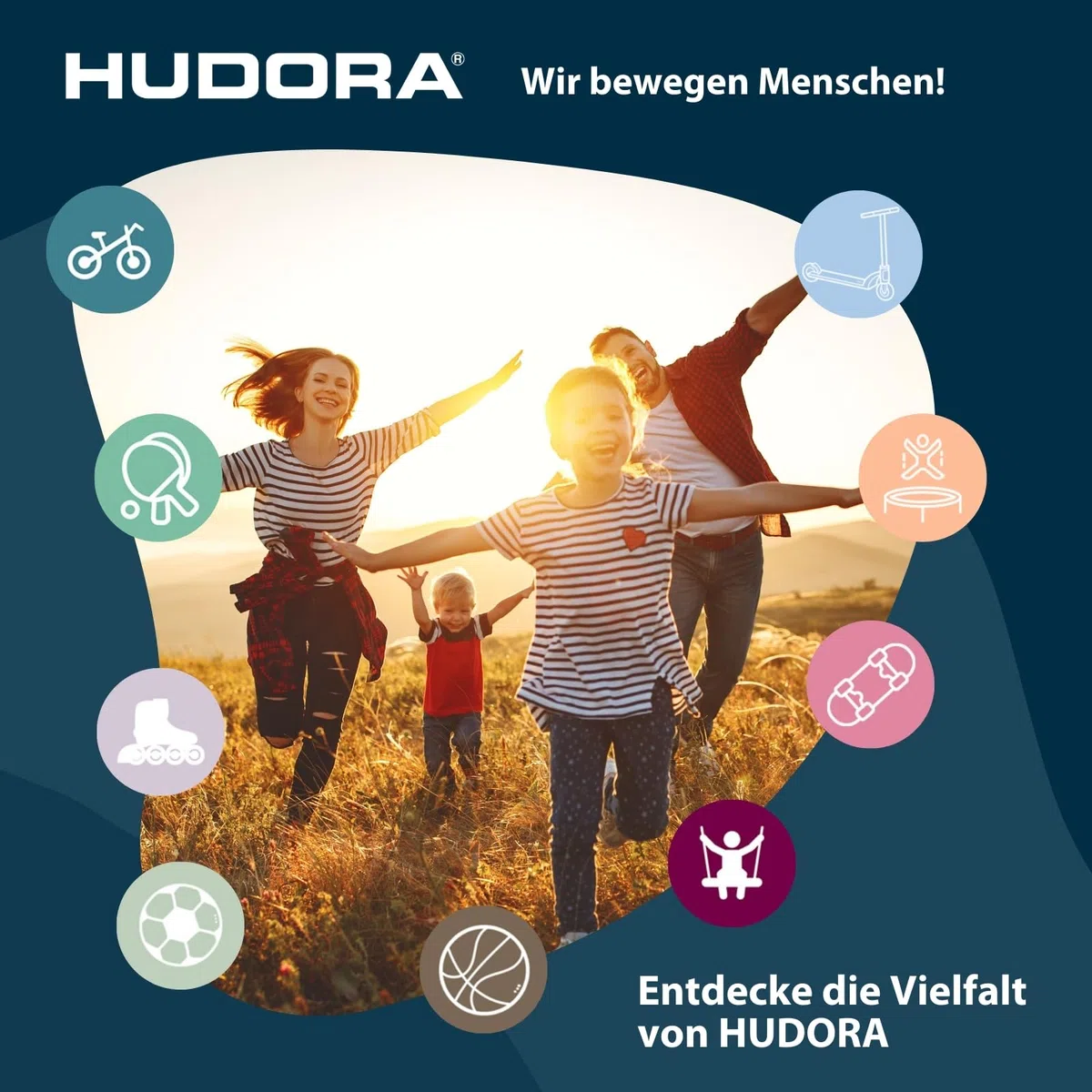 HUDORA Nestschaukel 90 - Kunststoff-Nestschaukel für bis zu 100kg - Hängeschaukel mit 90cm Durchmesser für drinnen & draußen - Höhenverstellbare Familienschaukel für Kinder & Erwachsene