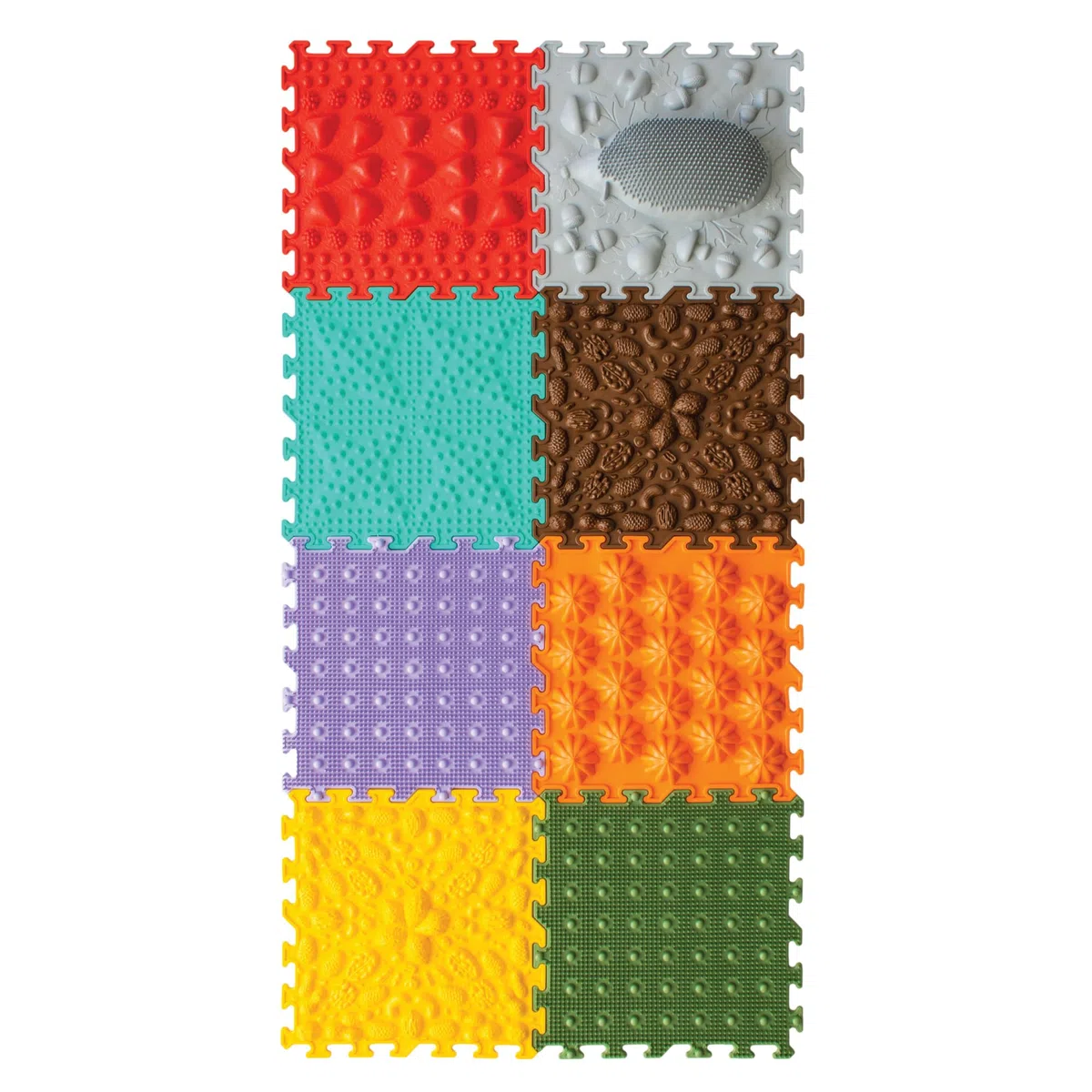 8-teiliges Sensorik-Puzzle-Matten-Set – Orthopädische Massagematte für Kinder, Erwachsene & autistische Kinder, Sensorik-Spielzeug, Sinnesmatten, Strukturmatten (Igel Hier)