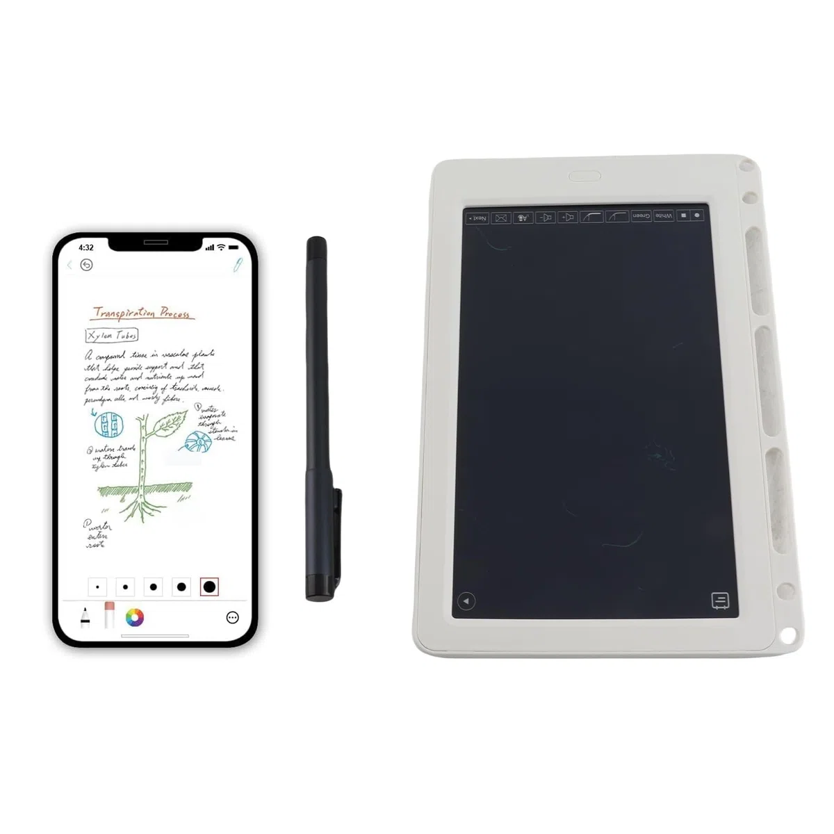 SENECESLI Digital Smart Pen Notebook und Writing Board -Set, Echtzeit -Synchronisationsdigitalisierung Zum Speichern und Freigeben von Notizen, Kompatibel mit IO S -Android -Handys Tablets