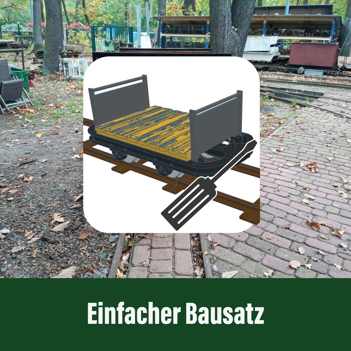 Lore mit Seitenwänden und Bremserbühne - Grubenhunt Feldbahnwagen - Selbstbauwagen/Bausatzwagen - Gartenbahn Spur G