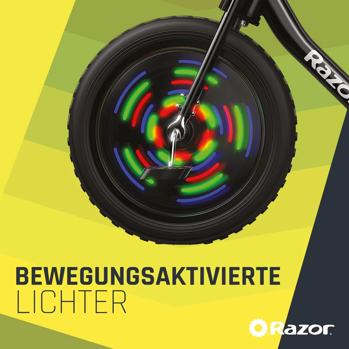 Razor RipRider 360 Lightshow -Trike mit hinteren Rollen und mit bewegungsaktivierten mehrfarbigen Lichtern, Drifting Ride auf 3 Rädern - für Kinder ab 5 Jahren