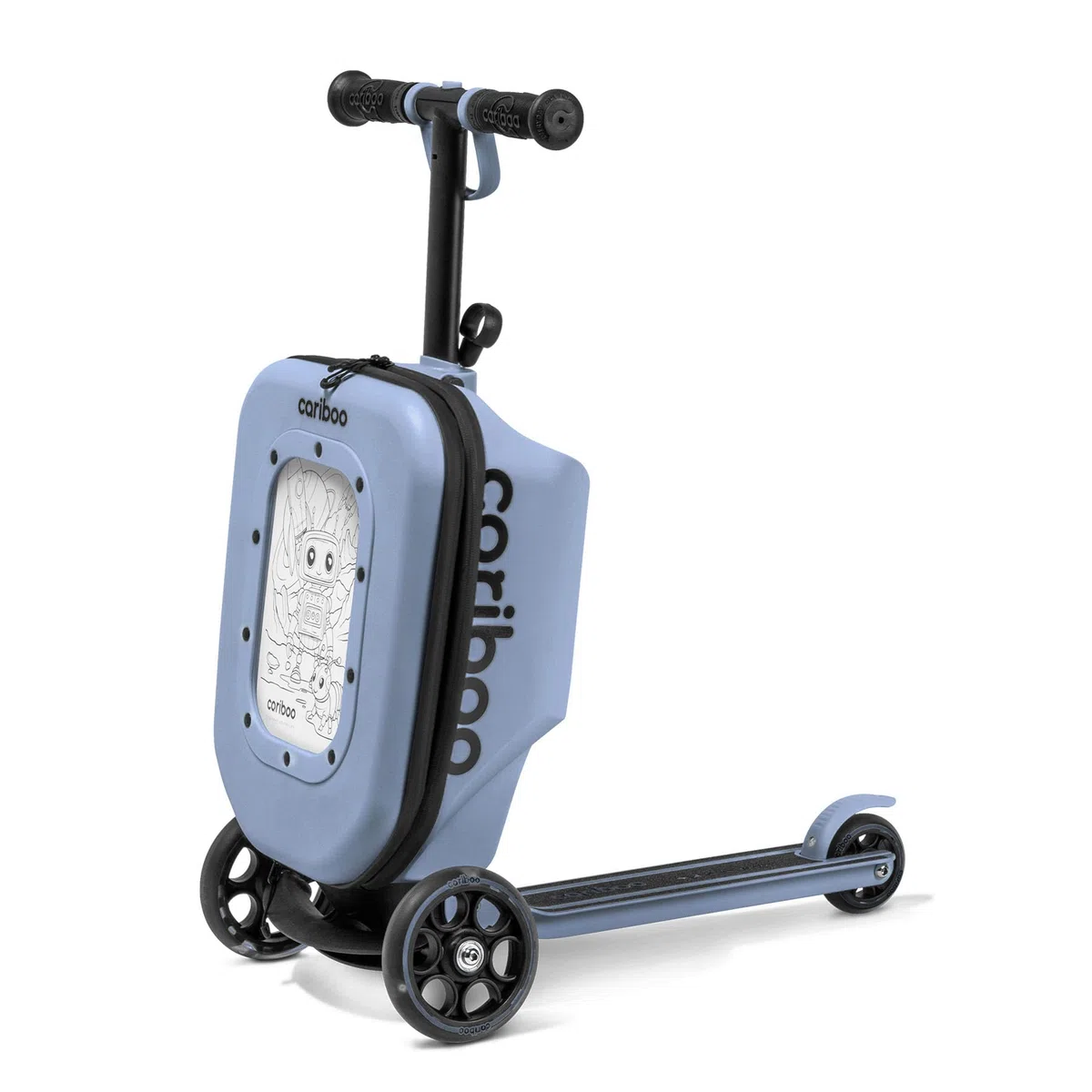 Cariboo Roller Kinder Scooter mit Koffer Mit 3 Rädern Ab 2 Jahren 2in1 Dreirad Klappbar Höhenverstellbar Bis 50 kg Handgepäck iTravel