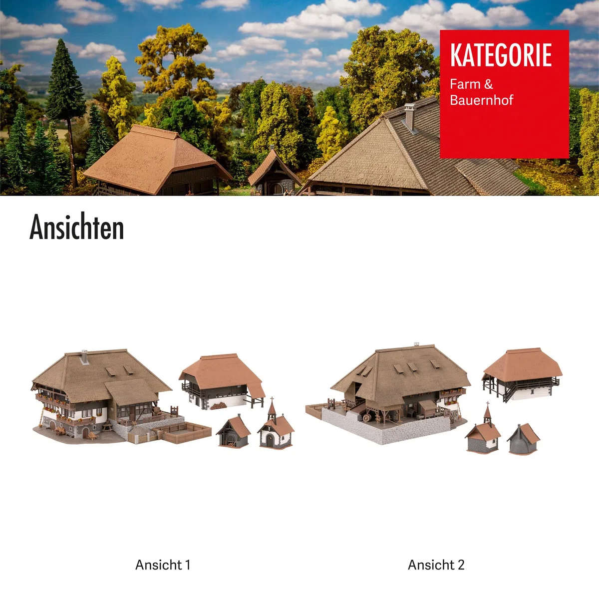 Faller 130677 Schwarzwald-Set Vogtsbauernhof, 27 x 24 x 14.5 cm, Holzfarben