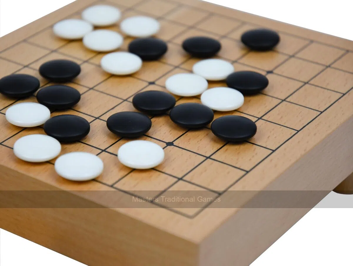 9 x 9 Go Table Set with 8mm Stones and Dark Bowls