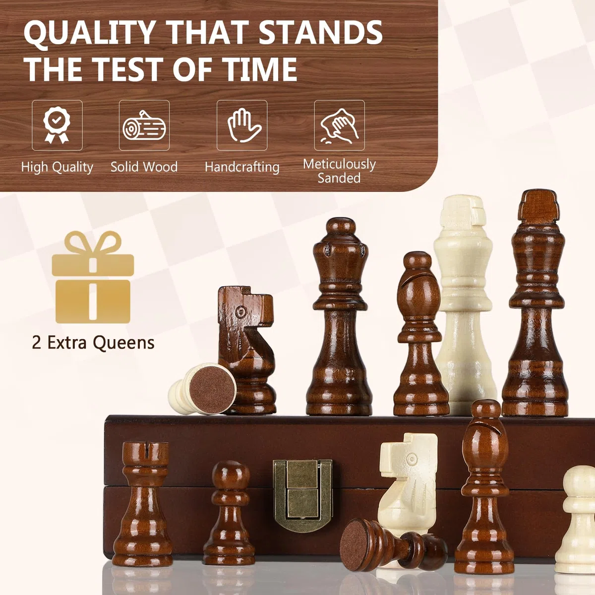 Peradix Magnetisches Schachspiel aus Holz,38CM Schach Klappbares Schachbrett,Schachspiel Hochwertig Riesenschach Chess Set mit Schachfiguren für Kinder