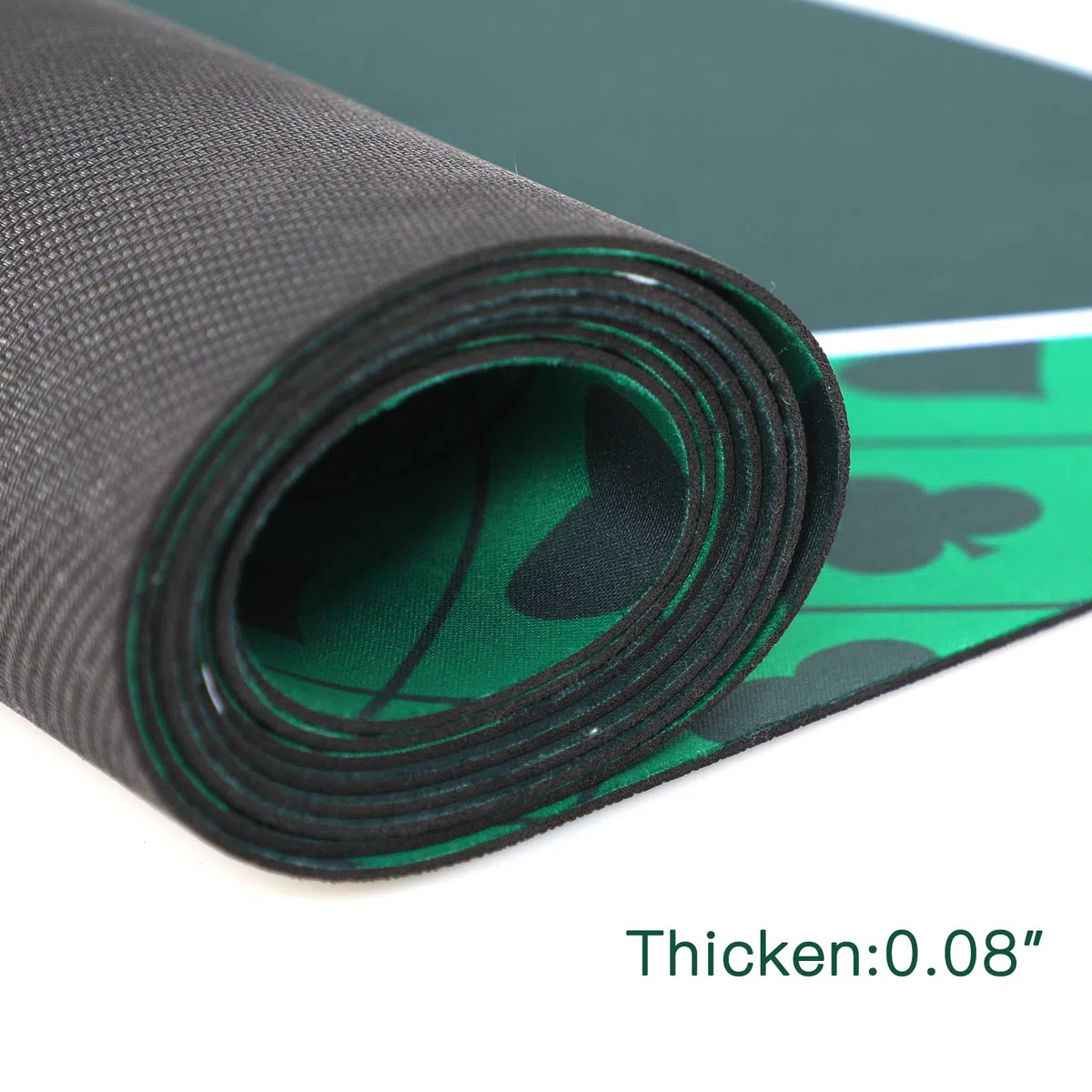 ORIENTOOLS Pokermatte Pokerteppich, Deluxe Pokertuch, Tragbare Gummi Pokerauflage, für 10 Spieler zum Kartenspiele, mit Tragetasche，90 x 180 x 0,2 cm (grün)