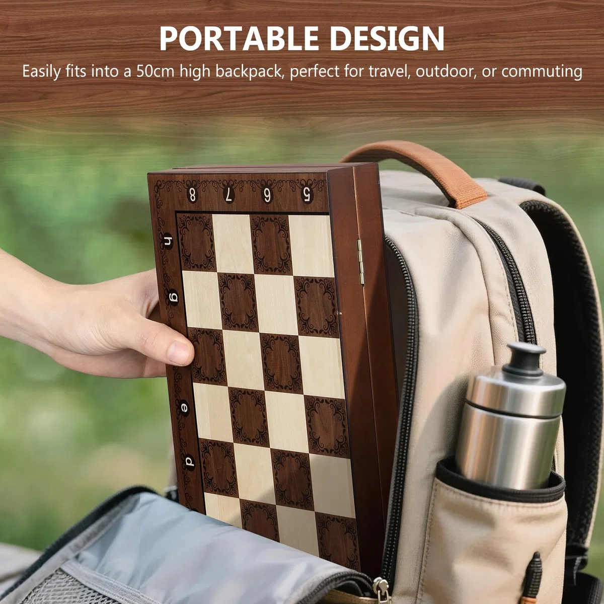 Peradix Magnetisches Schachspiel aus Holz,38CM Schach Klappbares Schachbrett,Schachspiel Hochwertig Riesenschach Chess Set mit Schachfiguren für Kinder