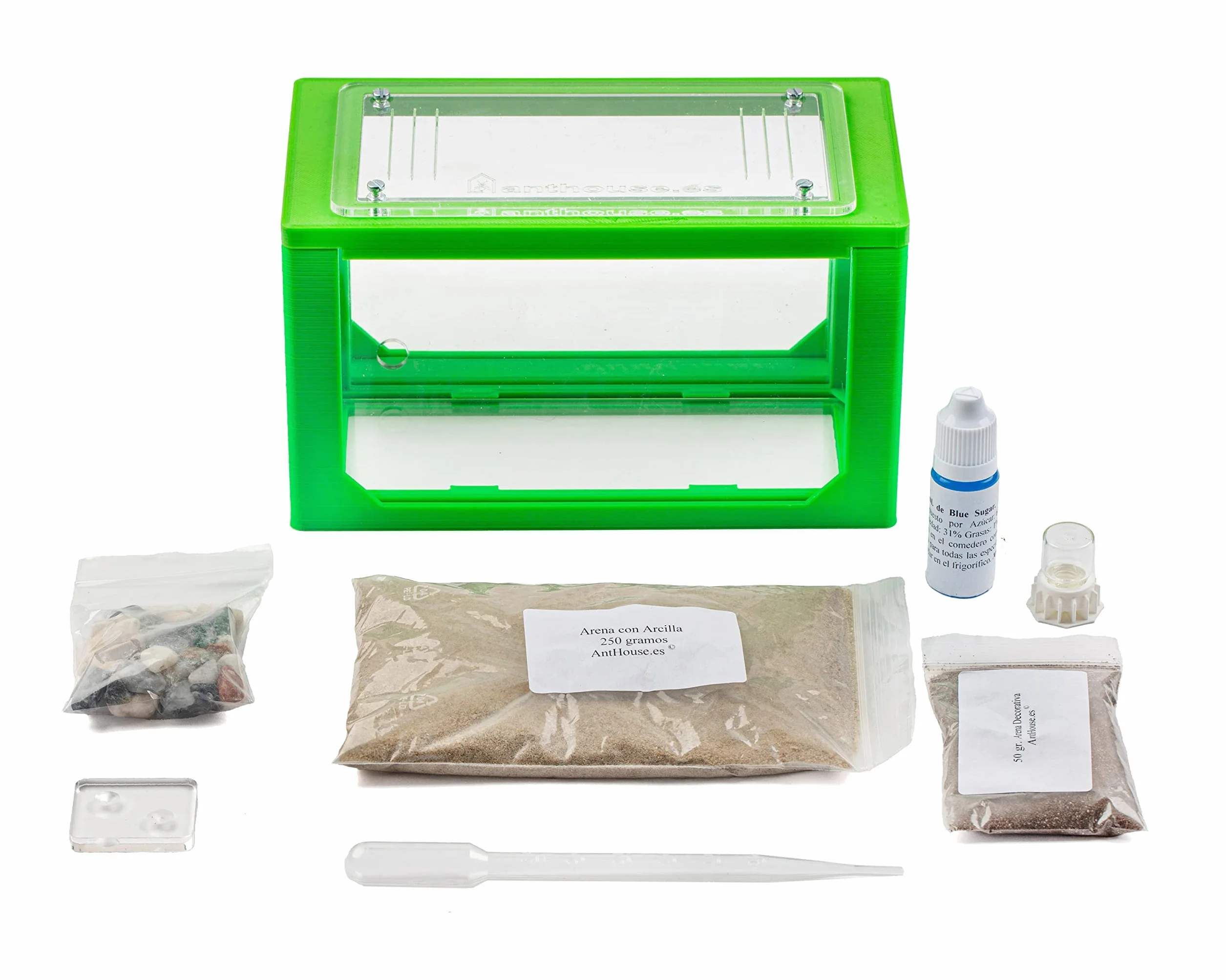 AntHouse - Natürliche Ameisenfarm aus Sand | 3D Starter Kit Grau 20x10x10 cm | Inklusive Ameisen