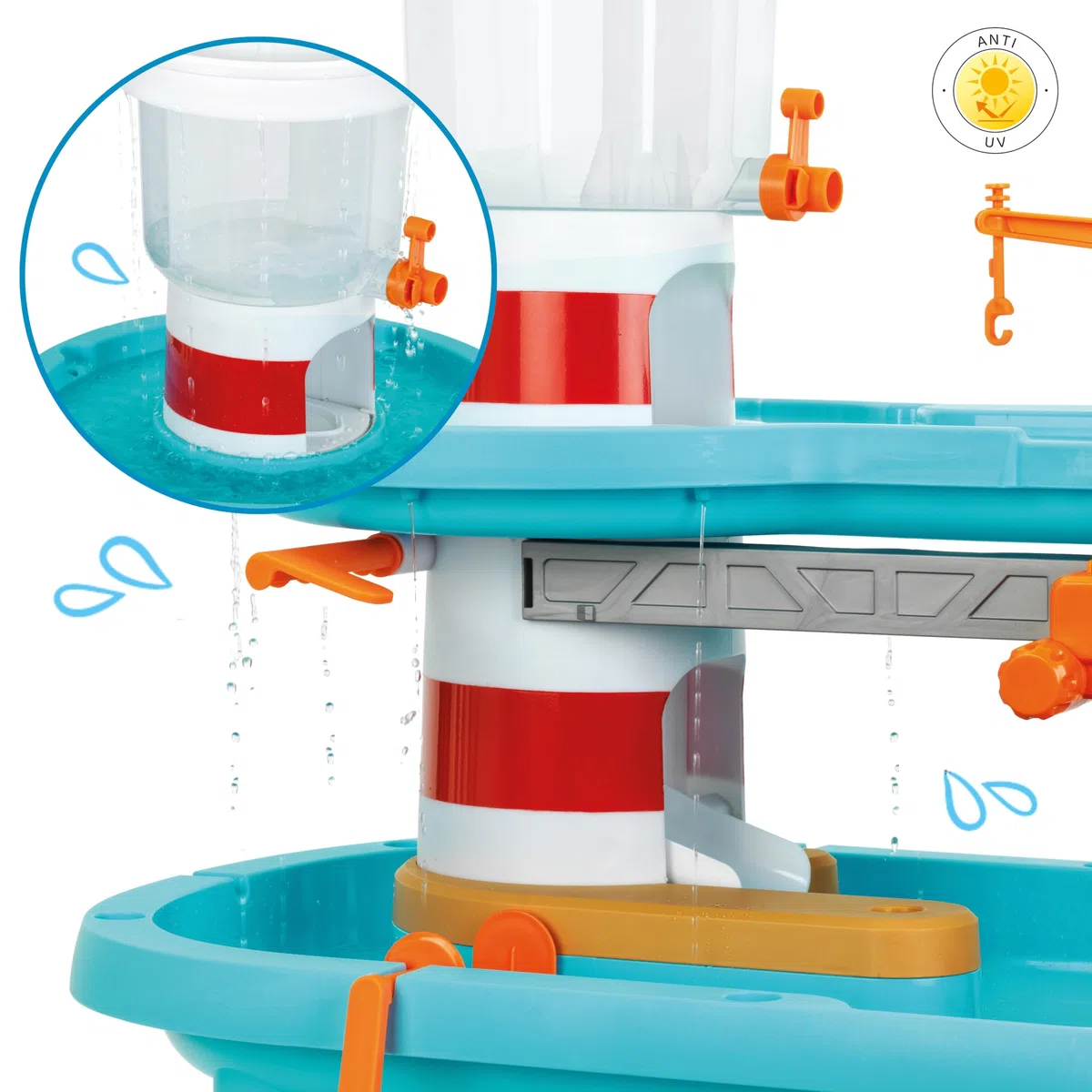 Theo Klein 7715 Aqua Action Lighthouse Wasserspieltisch XXL | Interaktiv & Motorik-Spielzeug | Spielzeug für Kinder ab 3 Jahren