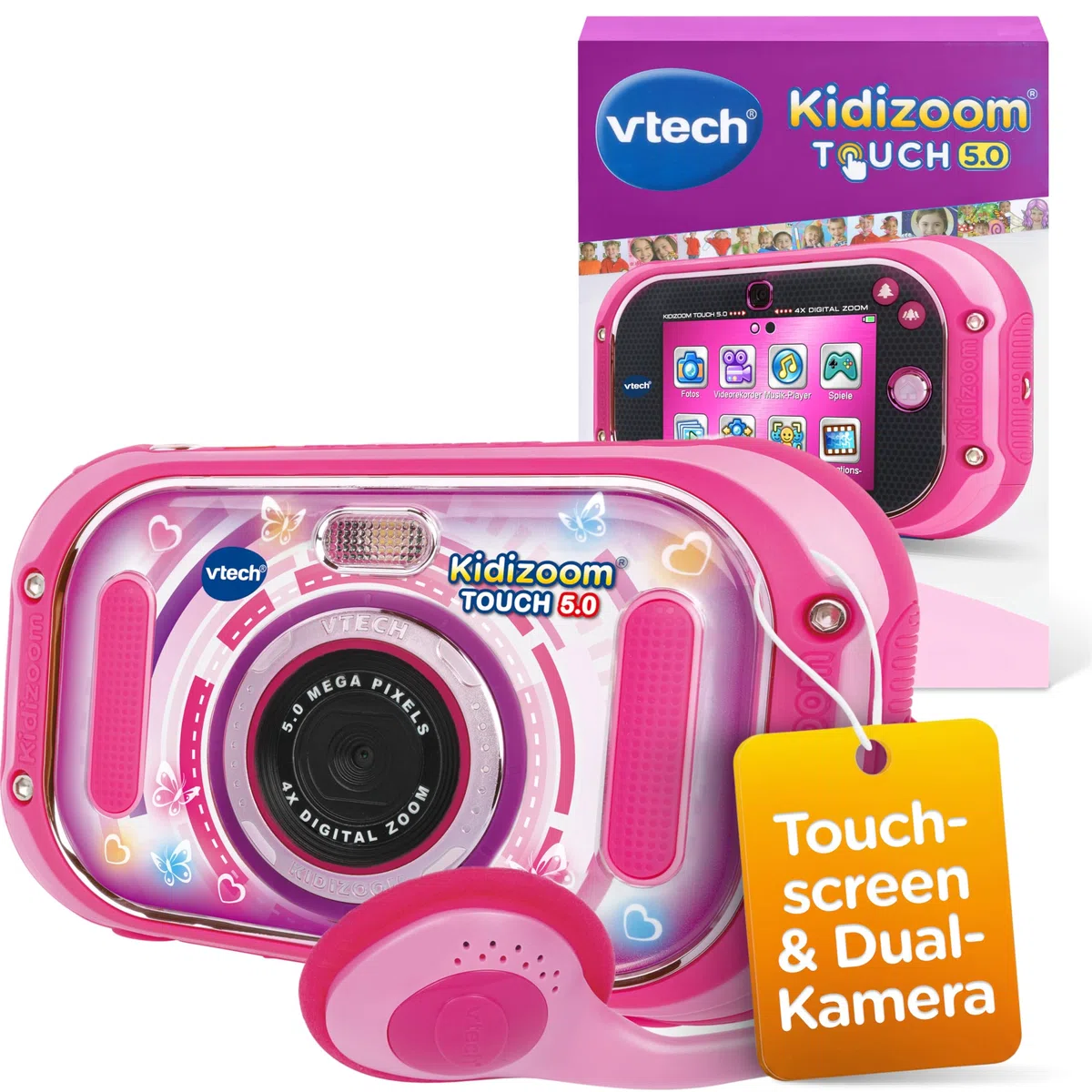 VTech KidiZoom Touch 5.0 - Digitale Kinderkamera mit Selfie-Funktion