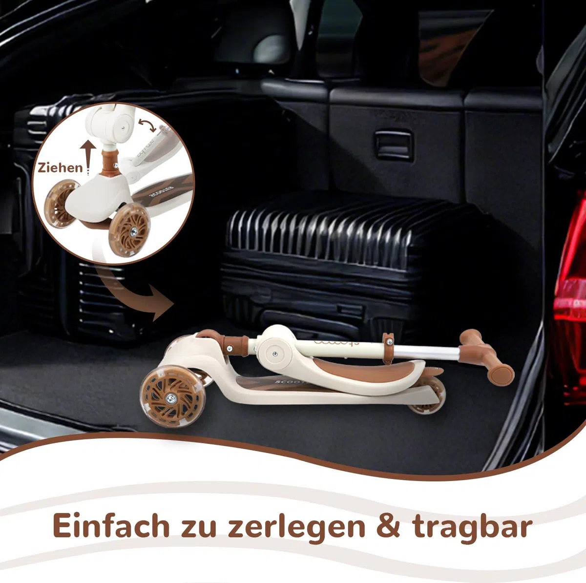 Stompa Roller Kinder 2 Jahre Scooter 2 in 1 Kinderroller ab 2 Jahre bis zu 50 kg mit Klappbar Sitz &LED Räder, Höhenverstellbarer, Faltbar Tretroller Dreirad Roller für Kleinkinder Jungen Mädchen