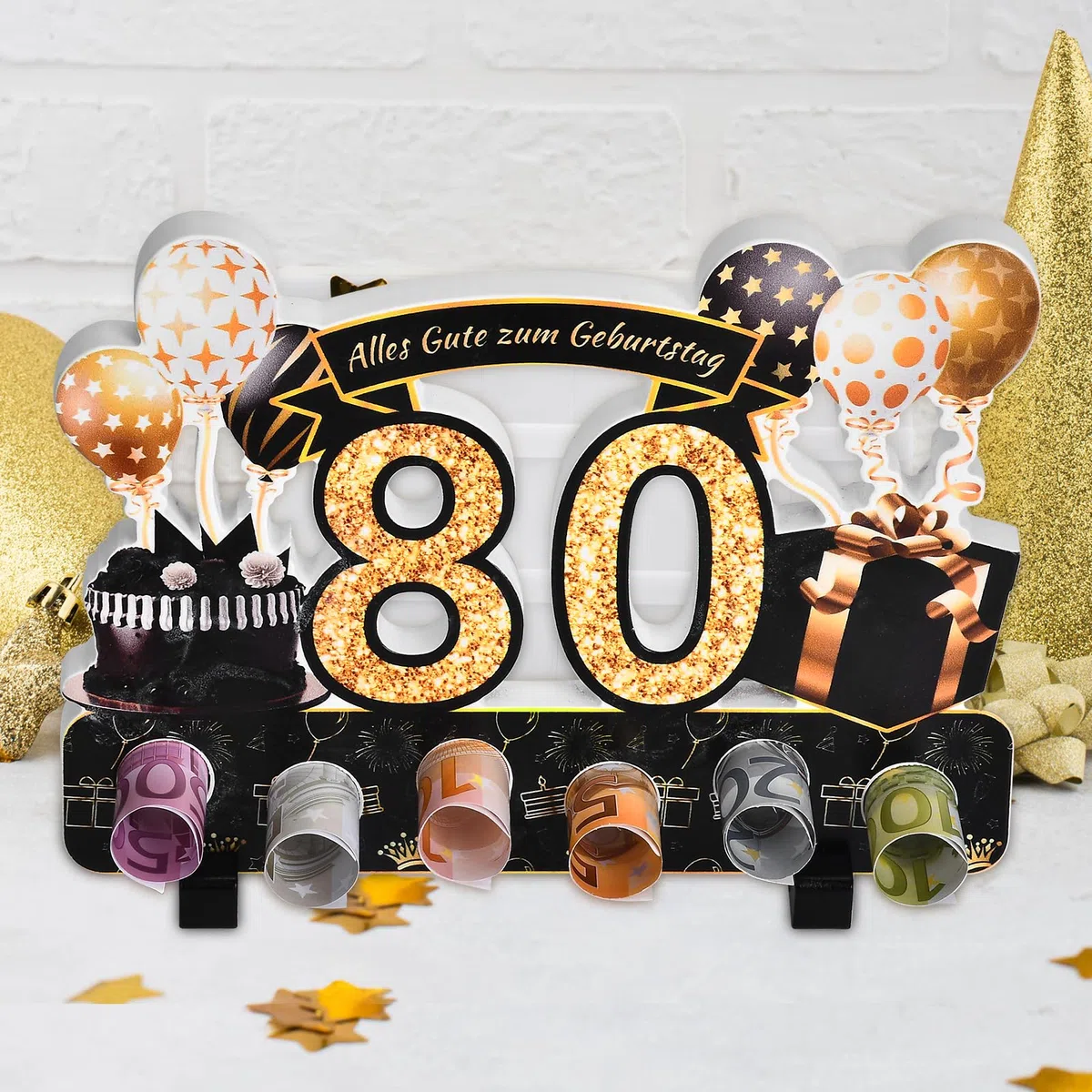 Geldgeschenke Verpackung zum 80 Geburtstag Mann Frau Geldgeschenke, 80. Geburtstag Mann Frau Aus Holz Deko, für Geburtstag Geschenk, Tischdeko Geburtstag Verwendet Werden
