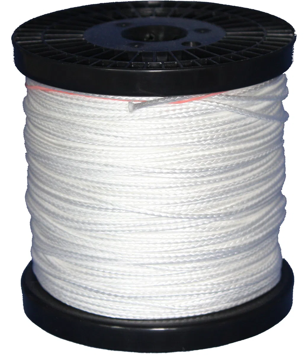 Dyneema Drachenschnur 500daN weiß 1,8mm sehr dehnungsarm geflochten Einleiner Lenkdrachen, Länge: 100m, Durchmesser: 1.8mm Bruchlast: 500daN