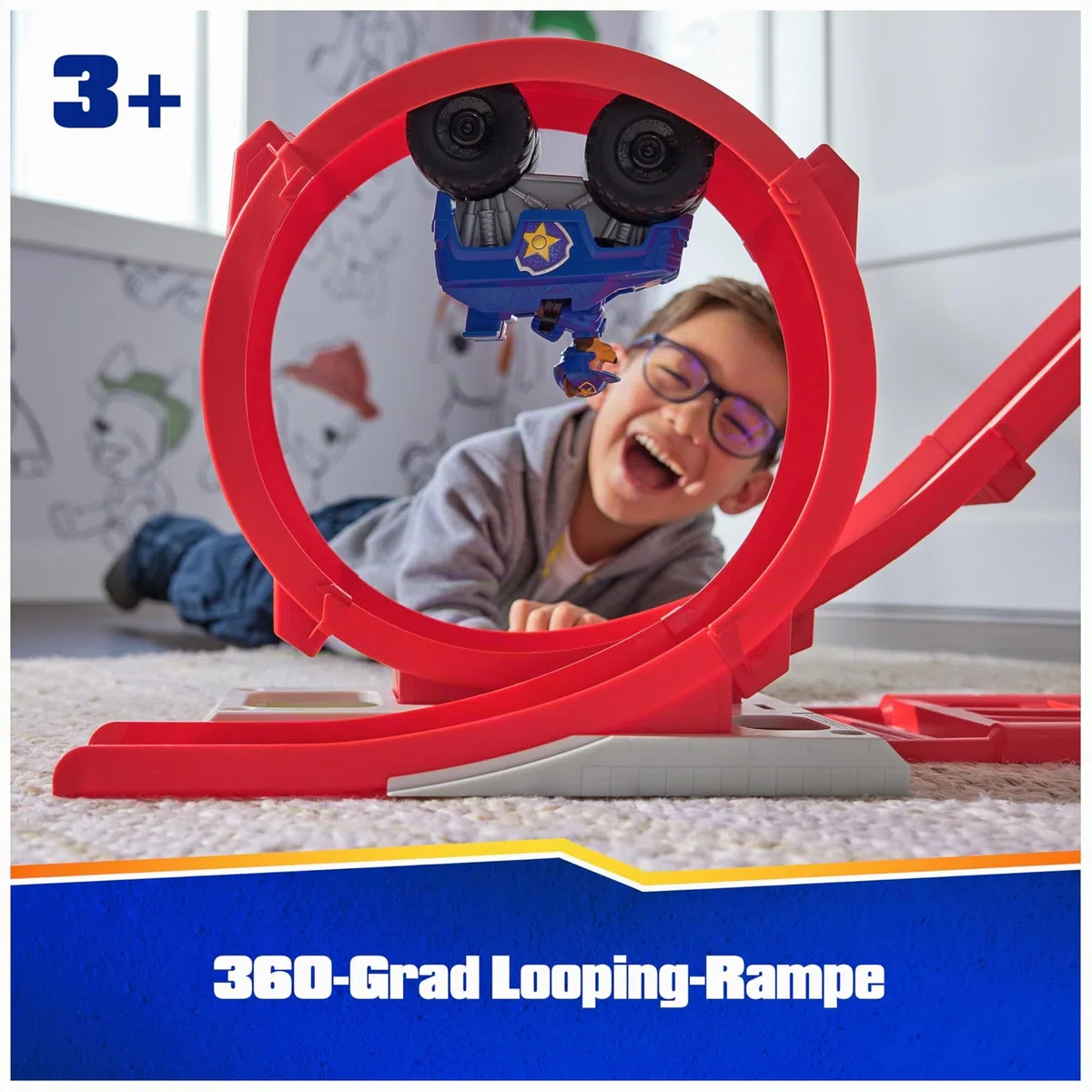 PAW Patrol Rescue Wheels - Superloop Tower, extragroßer Tower mit Startrampe und Looping, Licht- & Geräuscheffekten, inkl. Chase Monstertruck und Figur, Spielzeug für Kinder ab 3 Jahren