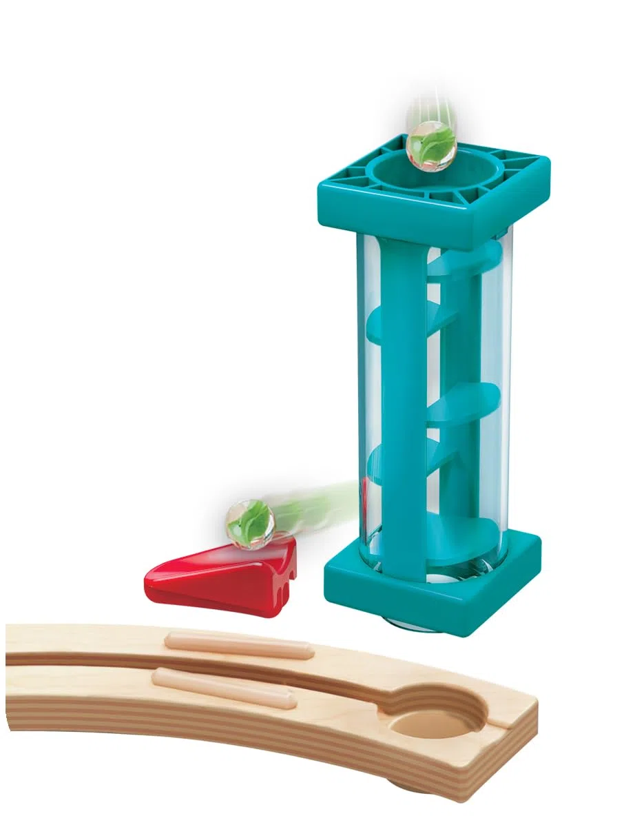 Hape Quadrilla BAU-Set Aus der Burg entkommen - Holz Kugelbahn und Murmelbahn, mit zahllosen Aufbaumöglichkeiten, kreatives Konstruktionsspielzeug, für motorische Fähigkeiten, für Kinder ab 4 Jahre