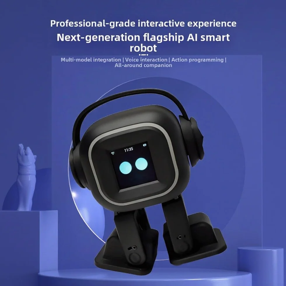 KI-Chatbot für Begleiter-Roboter mit emotionaler Interaktion, Gesangs- und Tanzunterhaltung, Sprachsteuerung, Ausdruck (schwarz)
